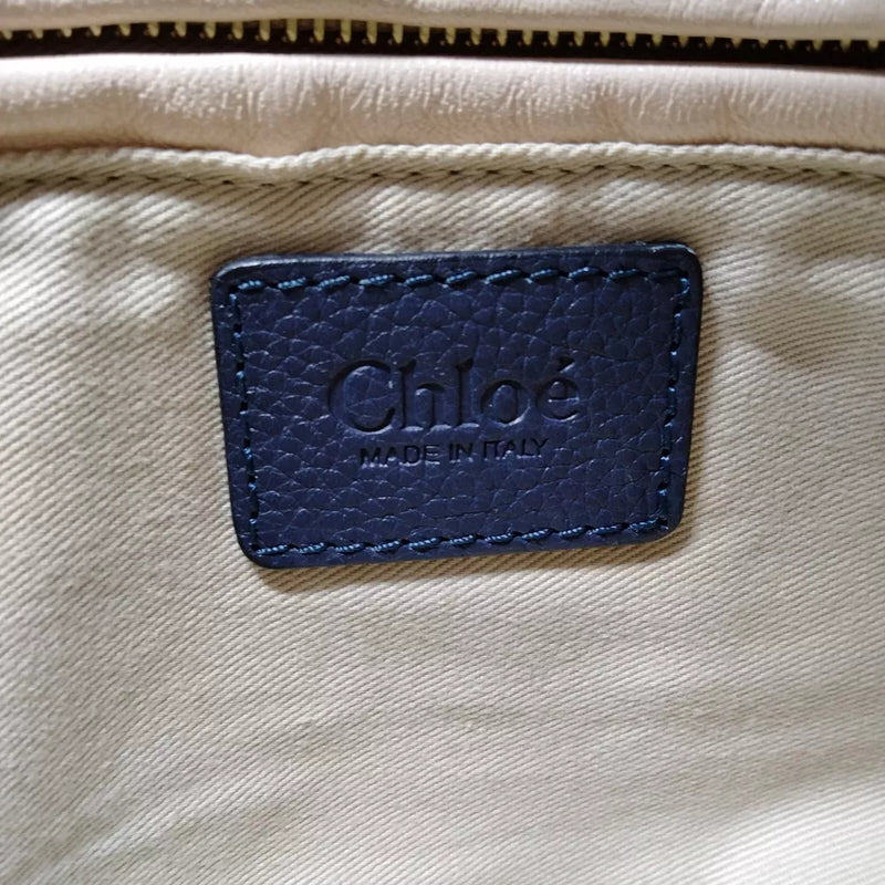 Chloe Hand Bag Navy Blue Leather