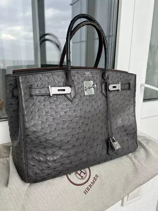 Hermes Birkin bag natural ostrich Swarovski